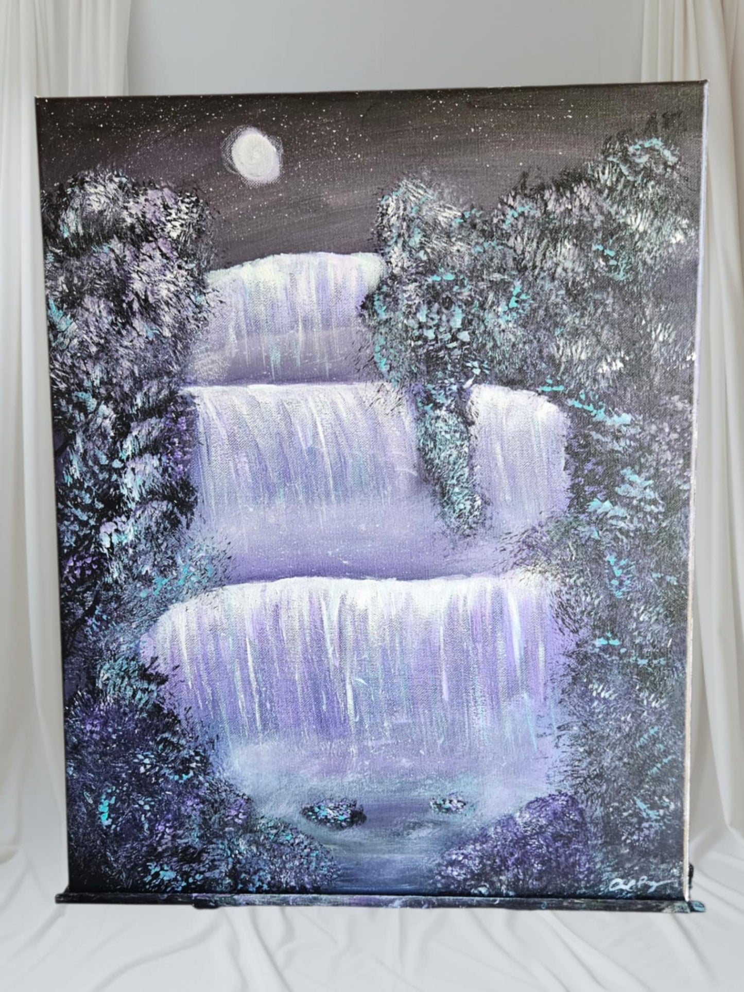 Purple Waterfall - Stretched Canvas