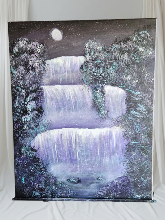 Purple Waterfall - Stretched Canvas