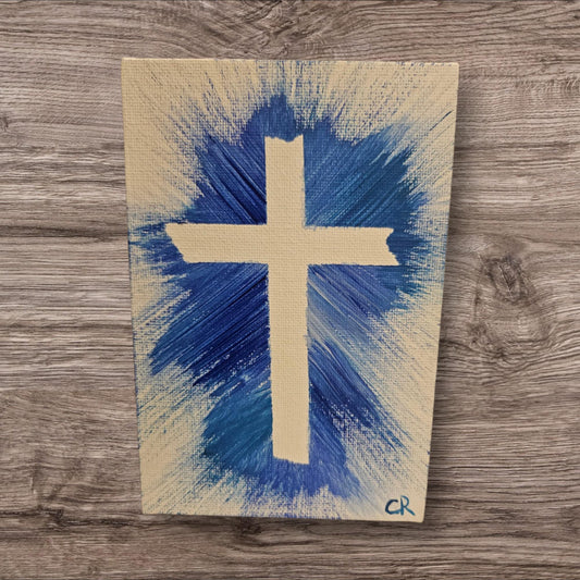 Blue Cross - Flat Canvas